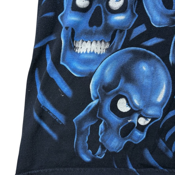 Vintage 2001 liquid blue skull double sided aop - Picture 5 of 5